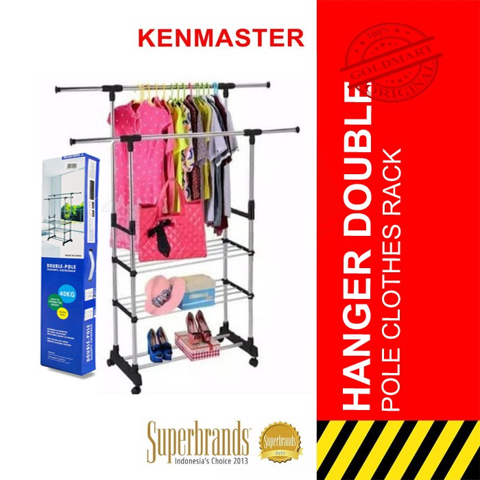 Hanger Double Pole Clothes Rack 6808-2 Gantungan Baju