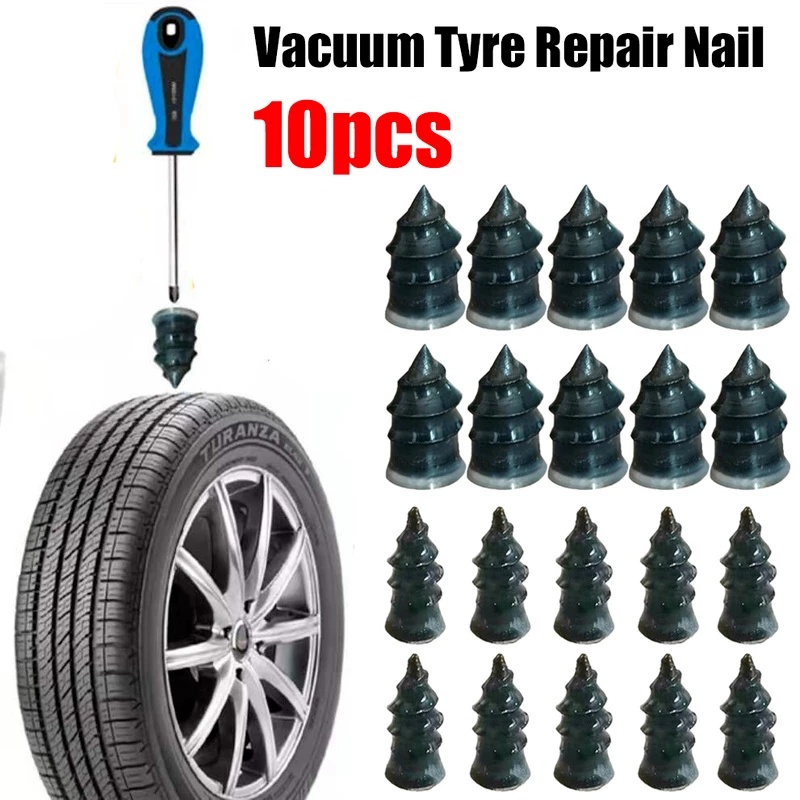 10Pcs/Box Portable Wear Resistanc Motorcycles Vacuum Tubeless Tire Self Fast Repair Mini Rubber Glue Nail