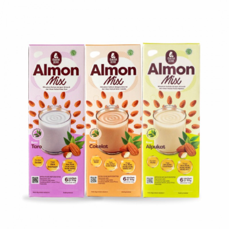 MamaBear Almon Mix Susu Almond + katuk ASI Booster  - Alpukat / Cokelat / Taro