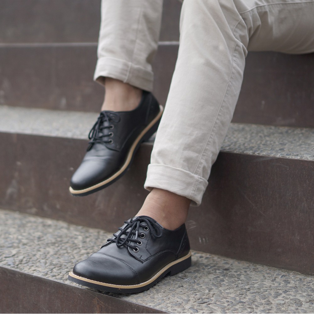 HAWKIN BLACK |ManNeedMe x Monday| Sepatu Oxford Pria | Pantofel Formal ORIGINAL