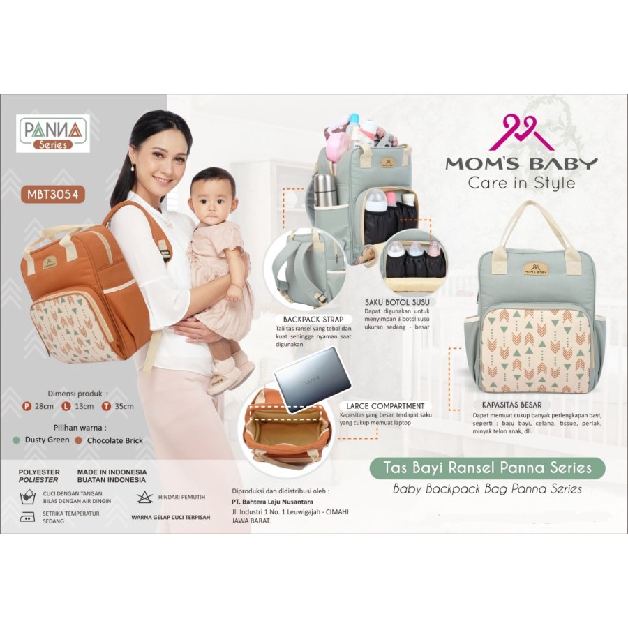 Tas Bayi Besar / Ransel Moms Baby Indie MBT3061 Aurora MBT3058 MBT3057 Panna MBT3053