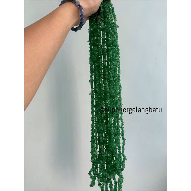 kerikil Batu soft green quartz kuarsa 1cm kilap renteng hijau muda