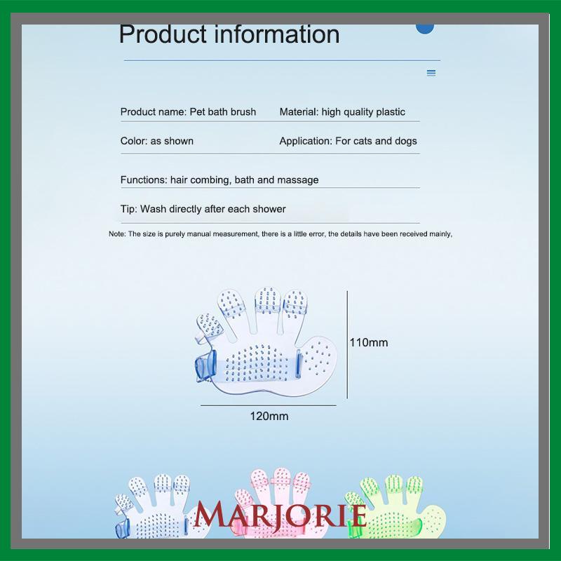 Sarung Tangan Sikat Mandi Hewan Peliharaan  Pijat  Sikat Lima Jari  Perlengkapan Pembersih Perawatan Hewan Peliharaan-MJD