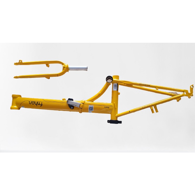 Frame Fork Fnhon Storm V Brake 20 22 inch Warna KUNING Chromlly