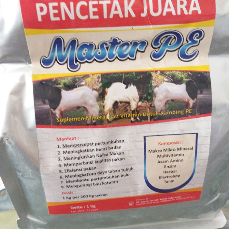 Master PE premix, suplemen penggemukan domba dan kambing