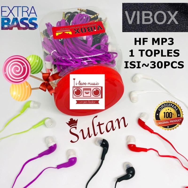 PROMO~1TOPLES ISI 30PCS HANDSFREE VIBOX HF MP3 SOFT CANDY LOVE MUSIC EVERY TIME