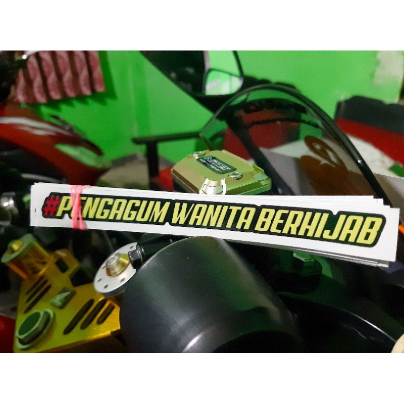Sticker Visor Helm Tulisan Pengagum Wanita Berhijab, stiker motor helm