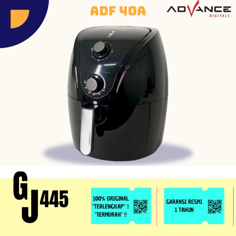 READY STOCK Advance Electric Air Fryer ADF-40A Mesin Penggoreng Tanpa Minyak Aman Untuk Kesehatan 700 Watt Garansi Resmi Advance