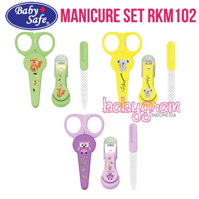 Babysafe Manicure Set RKM102 RKM103 / Set Gunting Kuku Bayi Baby Safe Clipper Scissor Anak Bayi