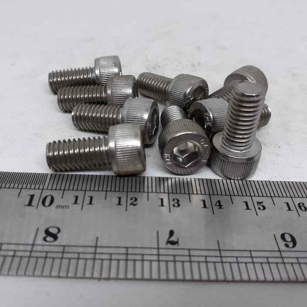 BAUT L STAINLESS M8 X 15 / BAUT 13 KUNCI L6 / L 6 / BAUT L SS M8 X 15 SUS 304 / BAUT L M8X15 STAINLE