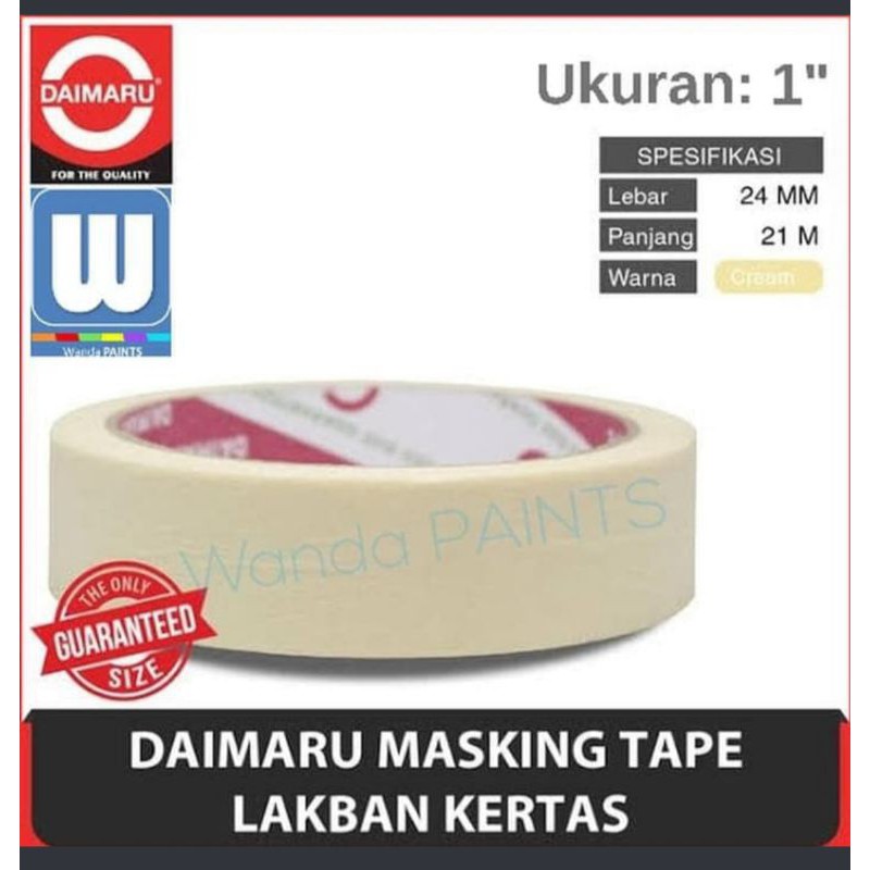 

MASKING TAPE LEBAR 24 MM/ 1 INCH DENGAN PANJANG 21m WARNA YELLOW SOFT
