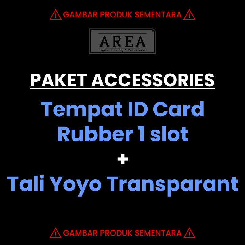 

Paket Accessories Tempat Kartu ID Card Rubber Case 1 Slot + Tali Yoyo Transparant
