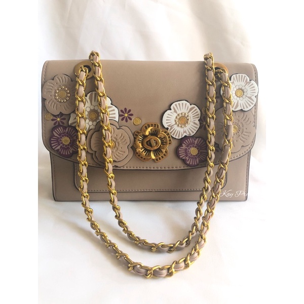 COACH PARKER FLOWER PRELOVED SHOULDER BAG TAS SECOND BRANDED