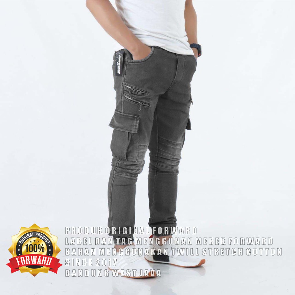 Celana joger jogger pria Celana jeans jogger denim soft jeans bikers casual hiking fourlayers