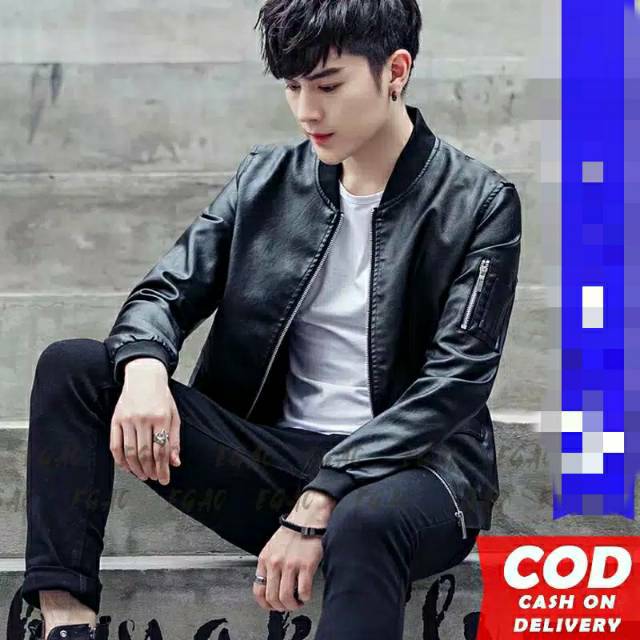 Jaket Kulit pria exclusive Original 100% sintetis import kualitas premium