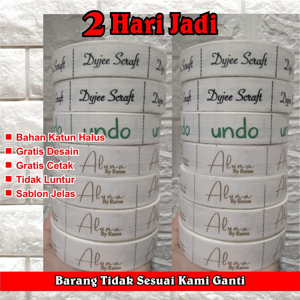 Label Katun / Label Baju / Label Pakaian / Label Satin / Label Konveksi Custom Desain