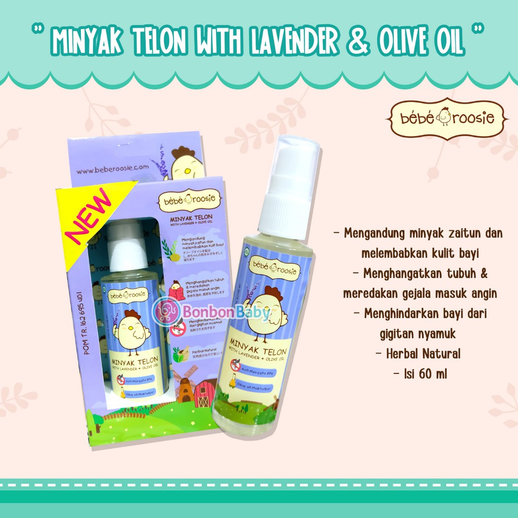 Minyak Telon Bebe Roosie w/ Lavender and Oil Spray 60ml