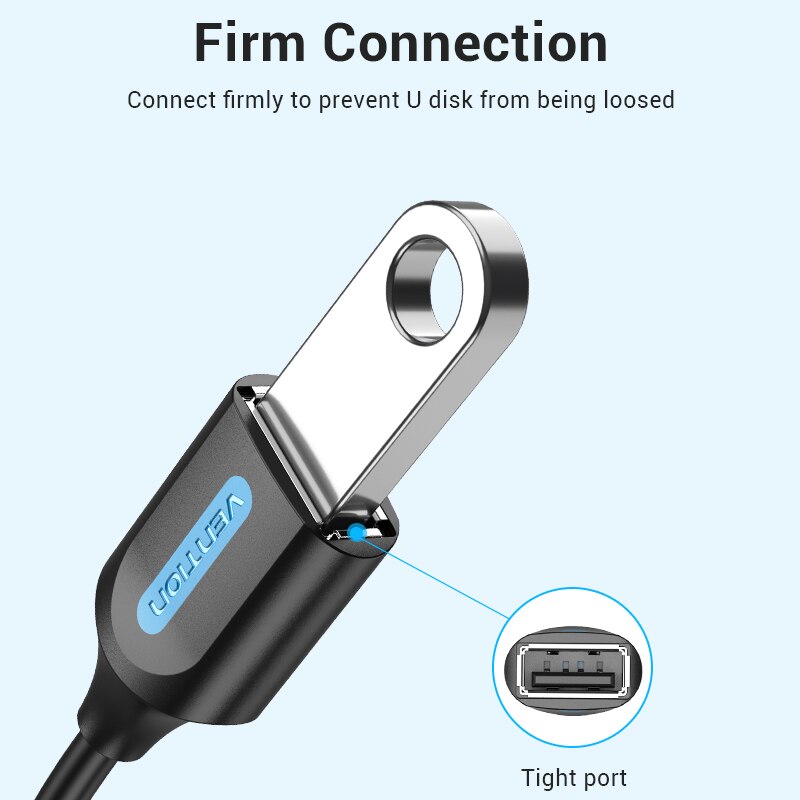 Vention Kabel Adapter Mini Usb Ke Usb Otg Kecepatan Tinggi 480mbps Male Ke Female Untuk Tablet / Mp3 / 4