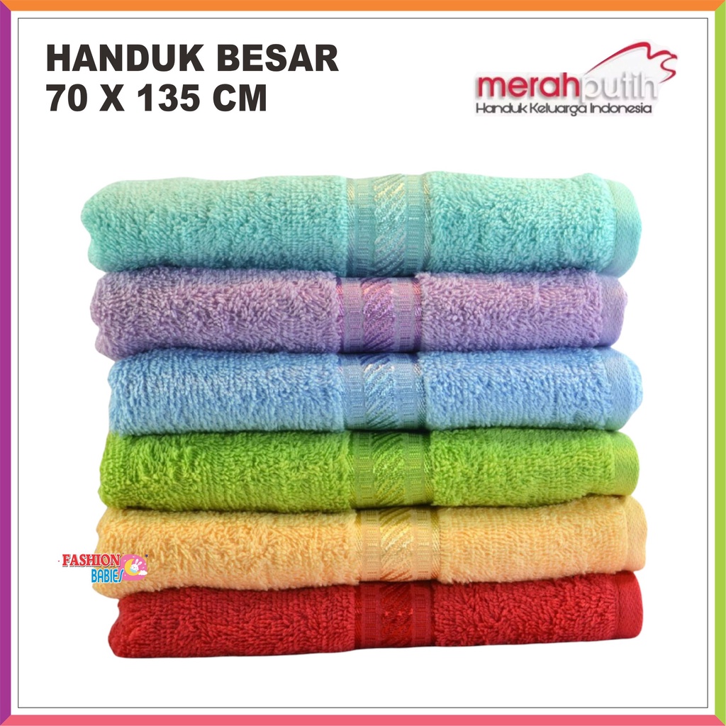 HANDUK MERAH PUTIH JUMBO 70 X 135 CM