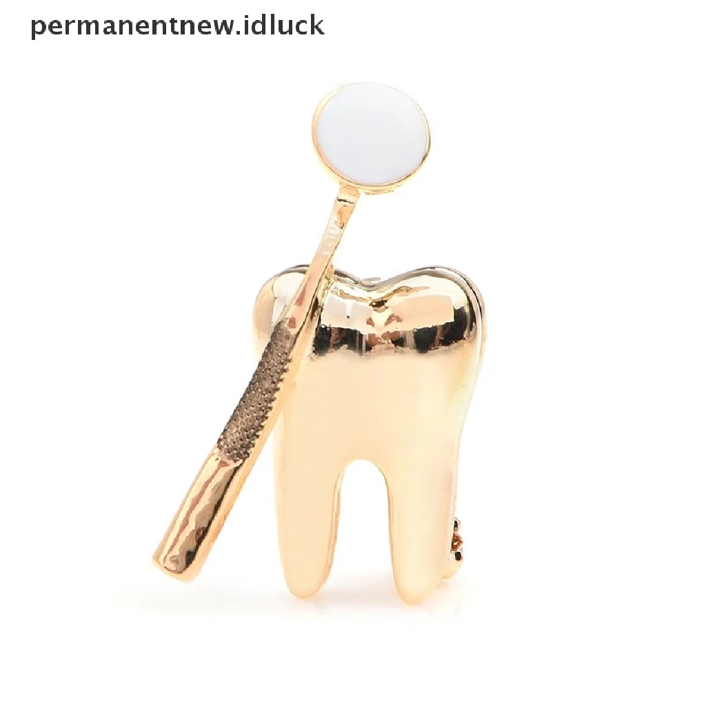 Bros Pin Desain Cermin Warna Emas Untuk Dokter