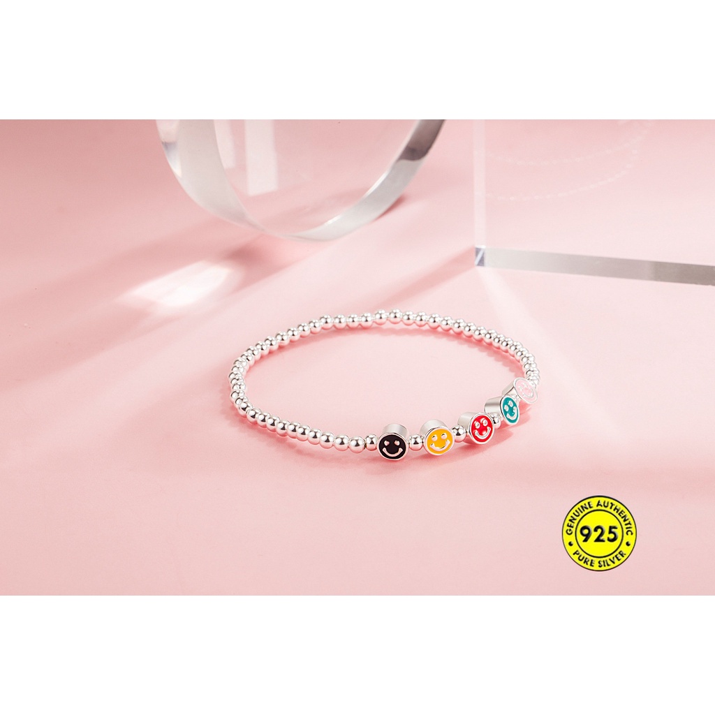 Gelang Tangan Rantai Aksen Smiley Face Lucu Untuk Wanita U1008