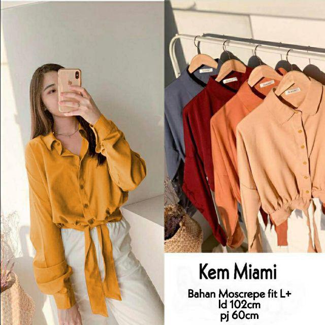 PC-[READY STOCK] Kemeja Miami Good Quality / Kemeja Wanita / Casual Style / Fashion Wanita-Mustard