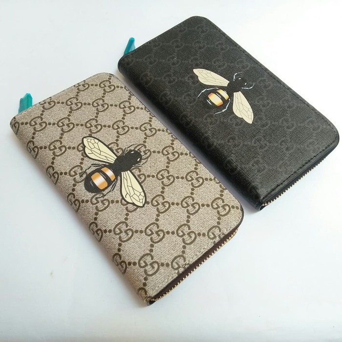 DOMPET PANJANG WANITA RESLETING 1 GUCCI HONEYBEE - Hitam Murah