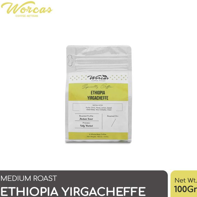 

[ COD ] WORCAS Arabica Ethiopia Yirgacheffe 100gr - Medium Roasted Coffee NEW Kode 661