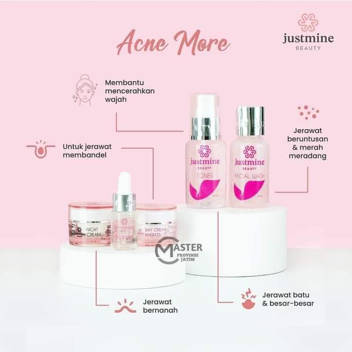 JUSTMINE Glowing Beauty Skincare Bpom Paket Glowing Acne Jelly Acne More Removespot | Skin Care