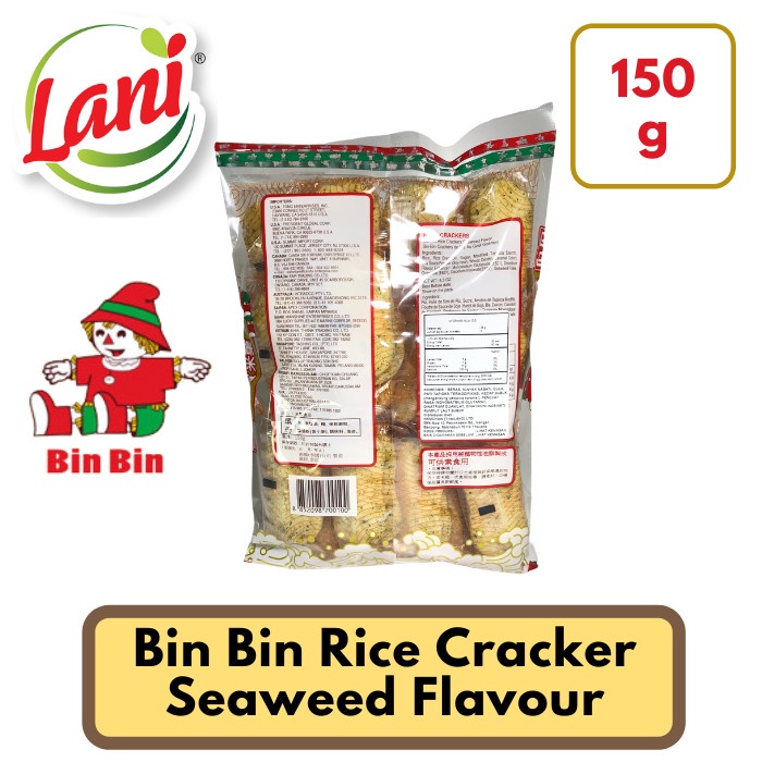 

54ekh Bin Bin Rice Cracker Seaweed Flavour 150 Gr 60J