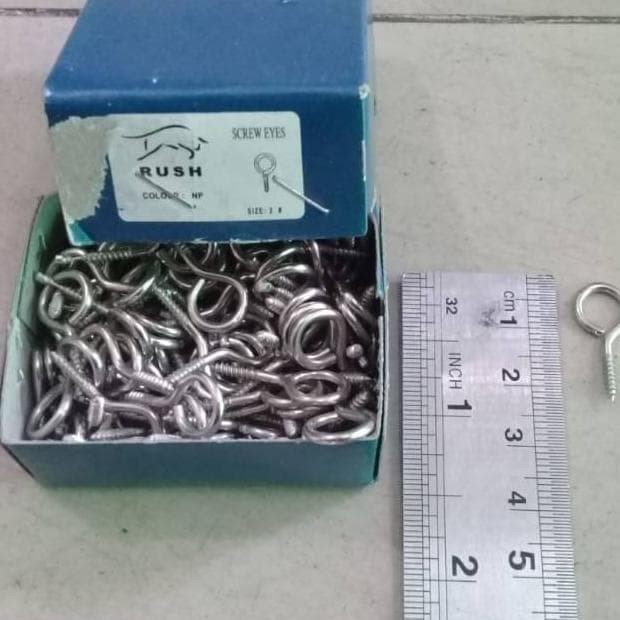 SKRUP HOOK TUTUP NO2/ Paku Ulir Gantungan/SCREW HOOK/KAIL HOOK TUTUP/Skrup Anting Tutup Hook Gantungan Cantolan Kandang Screw Hook  BERKUALITAS TERMURAH/Skrup Sekrup Hook Tutup No.3/ Paku Ulir Gantungan/SCREW HOOK/Sekrup Gantungan Pigura Murah no: 2