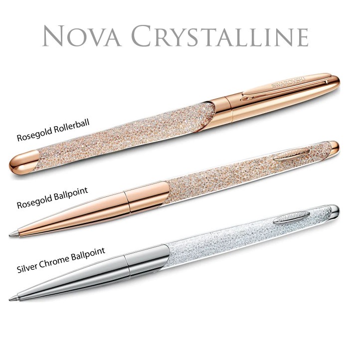 

(BISA COD) Swarovski Crystalline Classic Bolpen Pen - Rosegold Roller