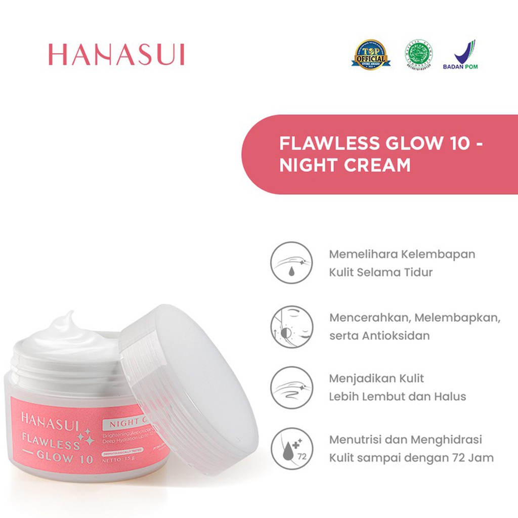 HANASUI Acne Treatment | Flawless Glow 10 Series | Acne Spot | Night Day Cream | Essence | Skincare Skin | Day Cream | Toner kosmetik