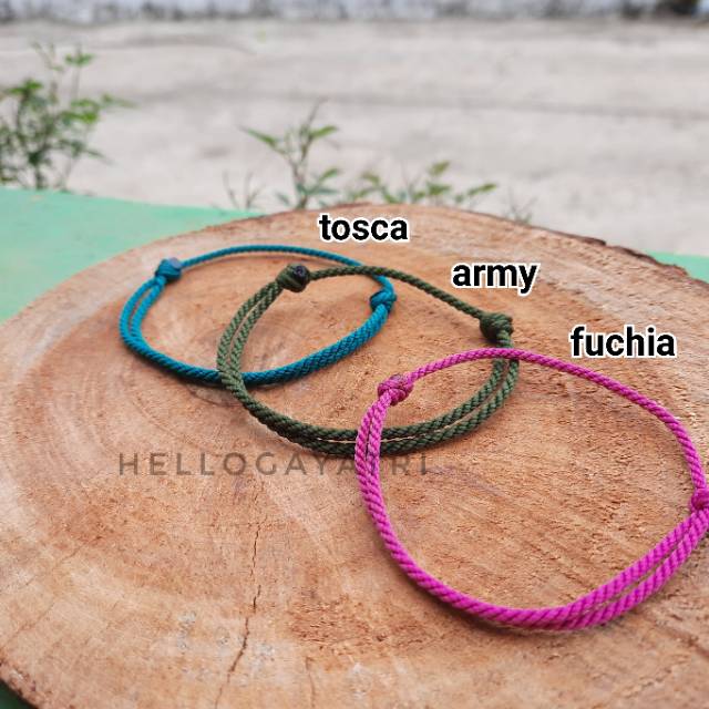 GELANG SIMPLE Polos Split Tali Kecil