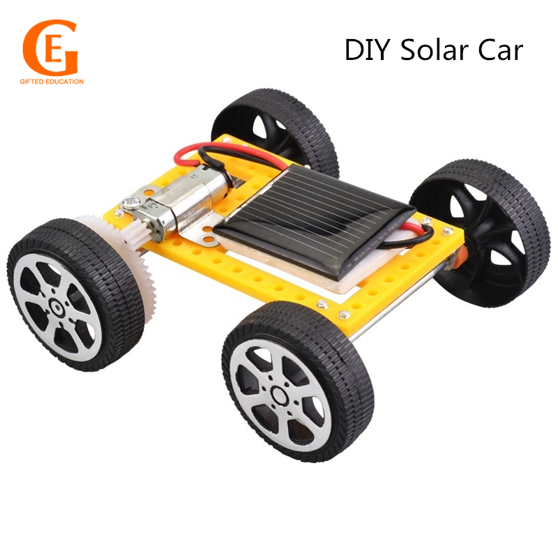 GIFTED EDUCATION DIY Science Educational Toy DIY Mini Solar Car Assemble Robot Kits Assembly Model