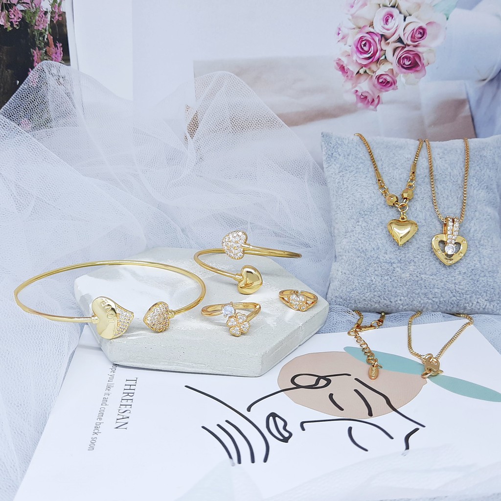 Xuping Set Perhiasan Love Edition Ibu Anak Rhodium Lapis Emas - BS036