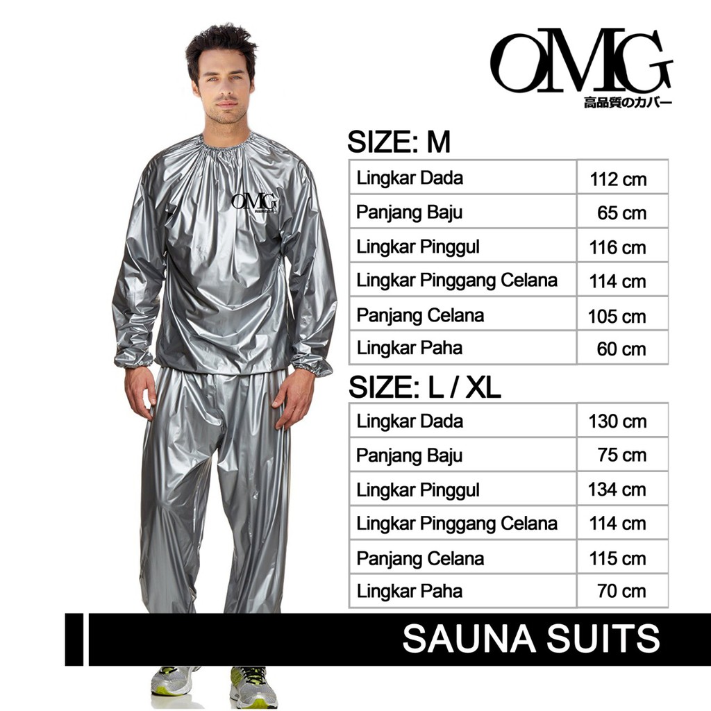 BAJU SAUNA SUIT JAKET CELANA PAKAIAN OLAHRAGA OMG ALLSIZE