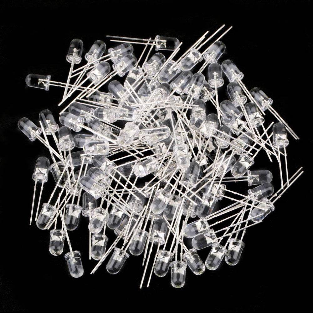 Nickolas1 100 Pcs Putih Lampu LED Mode Penjualan Panas Ultra-Bright Lampu Dioda 15000MCD Untuk DIY Proyek Emitting Diode Cahaya Kecil