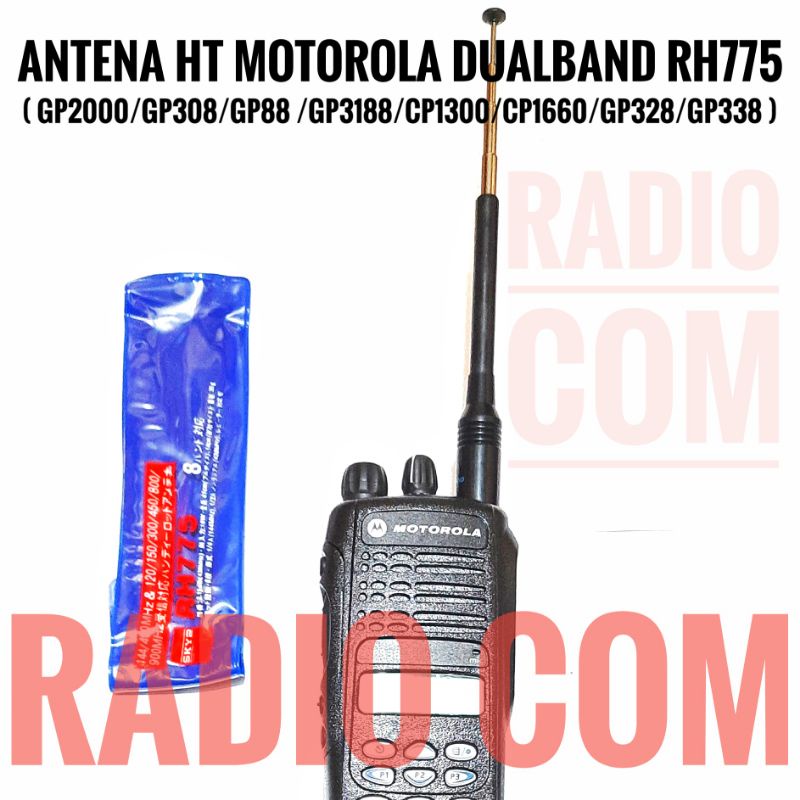 ANTENA HT MOTOROLA CP1660 CP1300 GP328 GP338 GP2000 GP3188 XIR P3688 DUALBAND VHF UHF RH775 ANTENNA TELESCOPIC TARIK RH775 GP2000 GP328 GP338 MURAH