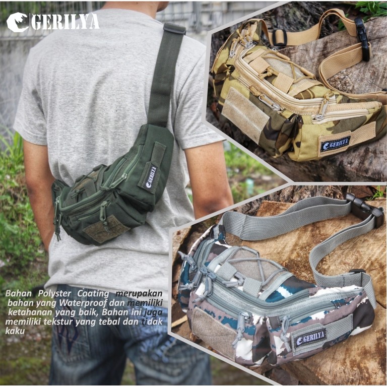 Waistbag/waistbag pria/waistbag tactical army/tas selempang army/ Gerilya (tas kualitas Premium)