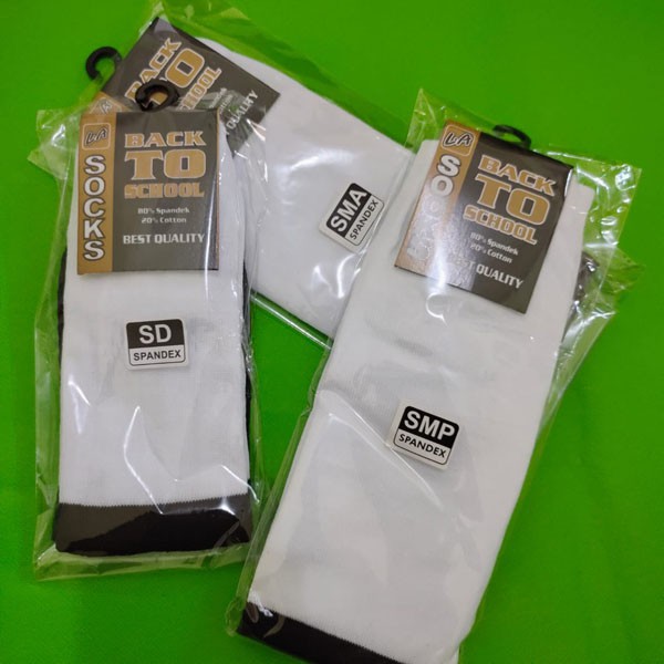 Kaos Kaki Sekolah SD SMP SMA Putih / Kaos Kaki Warna Hitam Putih / TS-48