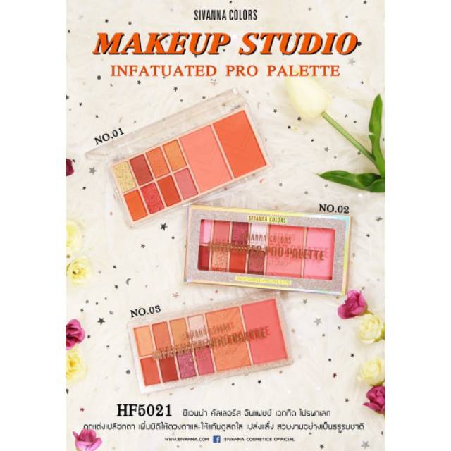 SIVANNA COLORS Infatuated Pro Palette Makeup Studio #HF5021 Thailand / Eyeshadow / Blush On