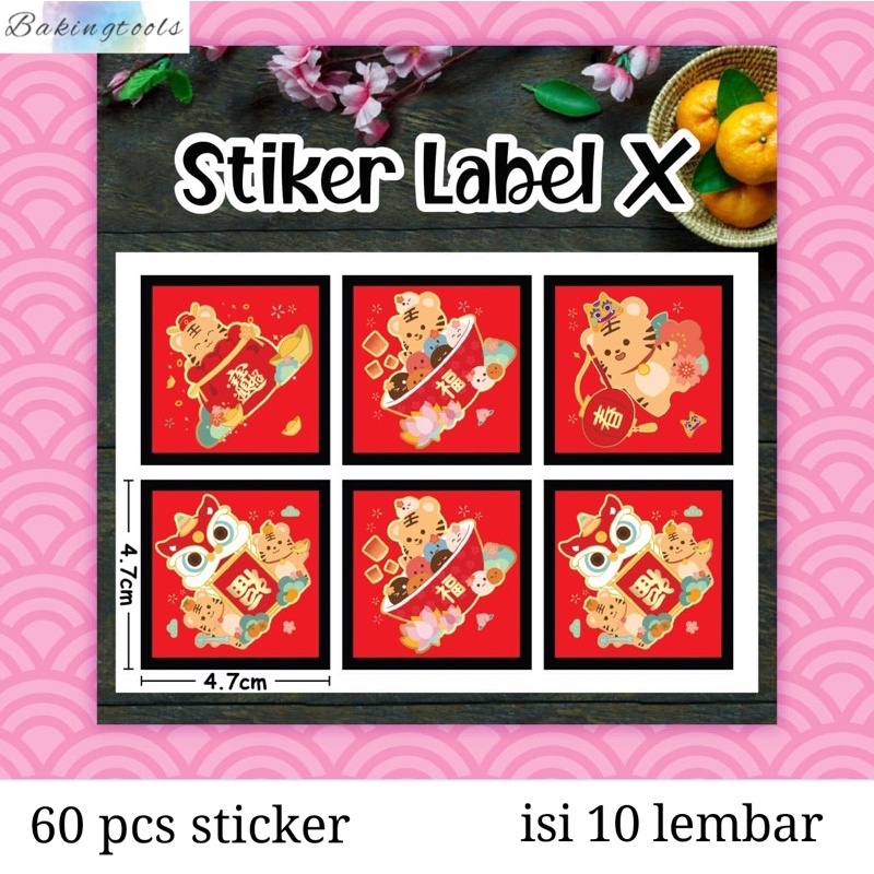 

Sticker label imlek chinese new year Kode X isi 60 pcs sticker