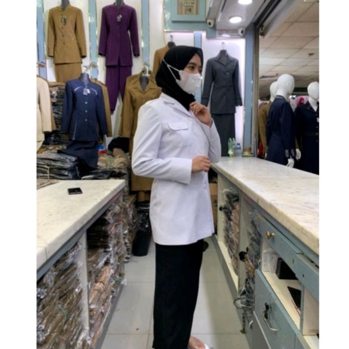 Seragam Dinas Putih Wanita / Blazer Kerja Putih / Baju dinas hitam Putih rok span / Seragam Hitam Putih Wanita / Baju dinas hitam Putih / Baju PNS hitam Putih / Baju ASN hitam Putih