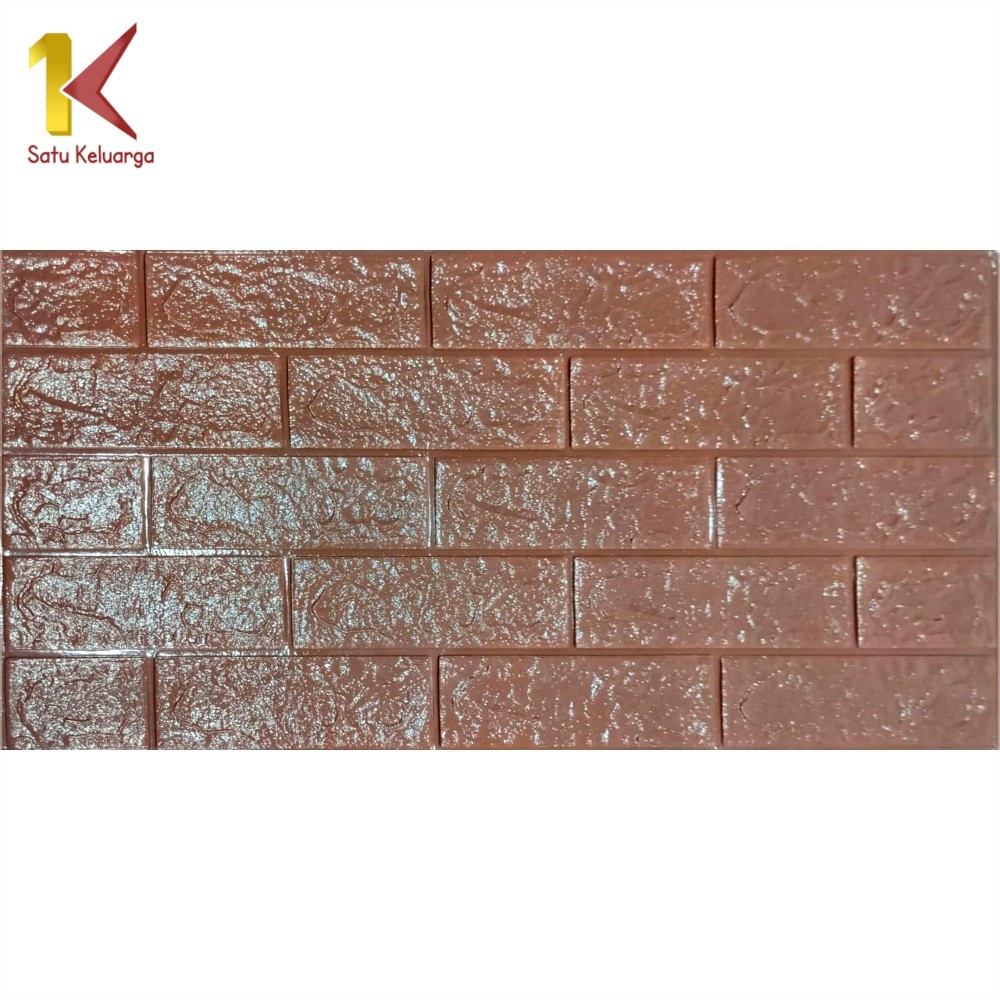 Satu Keluarga Walpaper Stiker Dinding Dekorasi Kamar C206 Wallpaper Dinding Foam 3D Kecil Motif Batu Bata-Batu Bata COKLATTUA