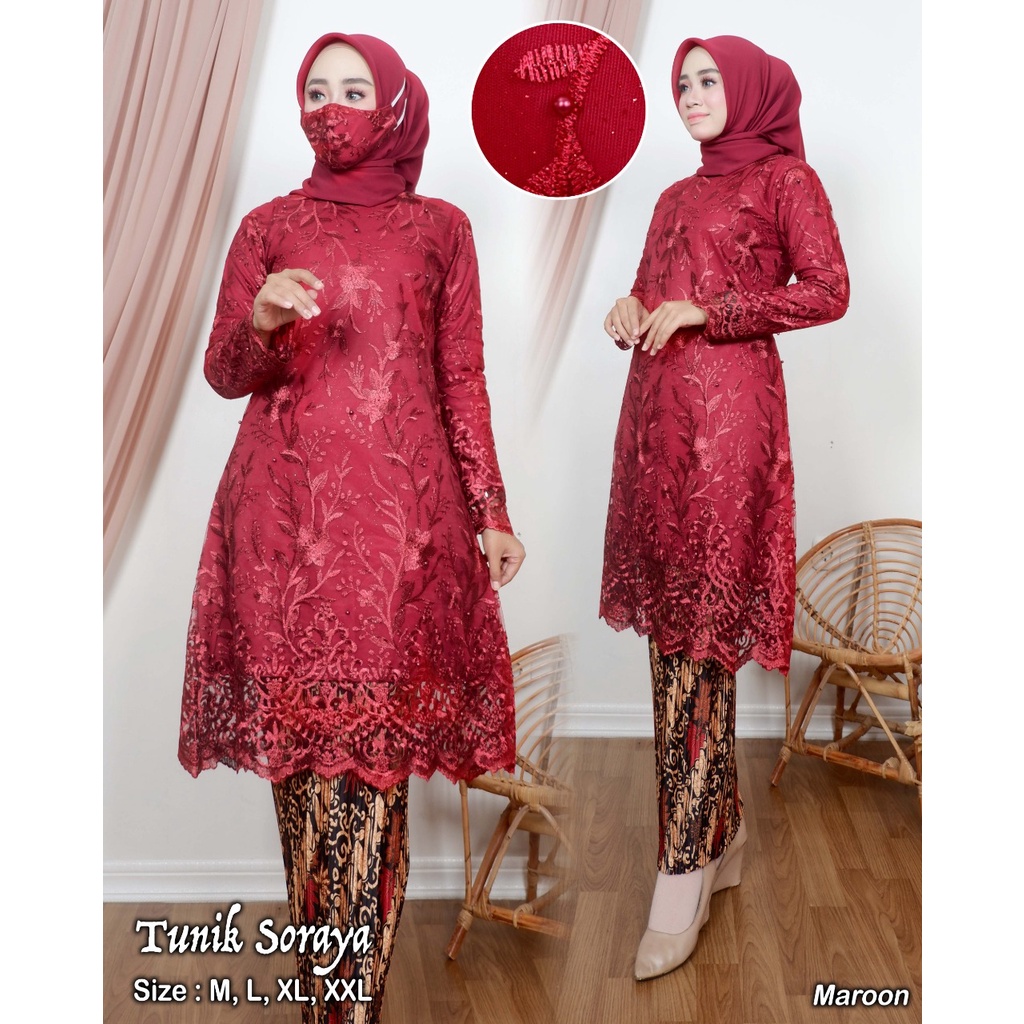 KEBAYA WISUDA / KEBAYA BRUKAT / SET TUNIK SORAYA / BAJU TUNIK WANITA