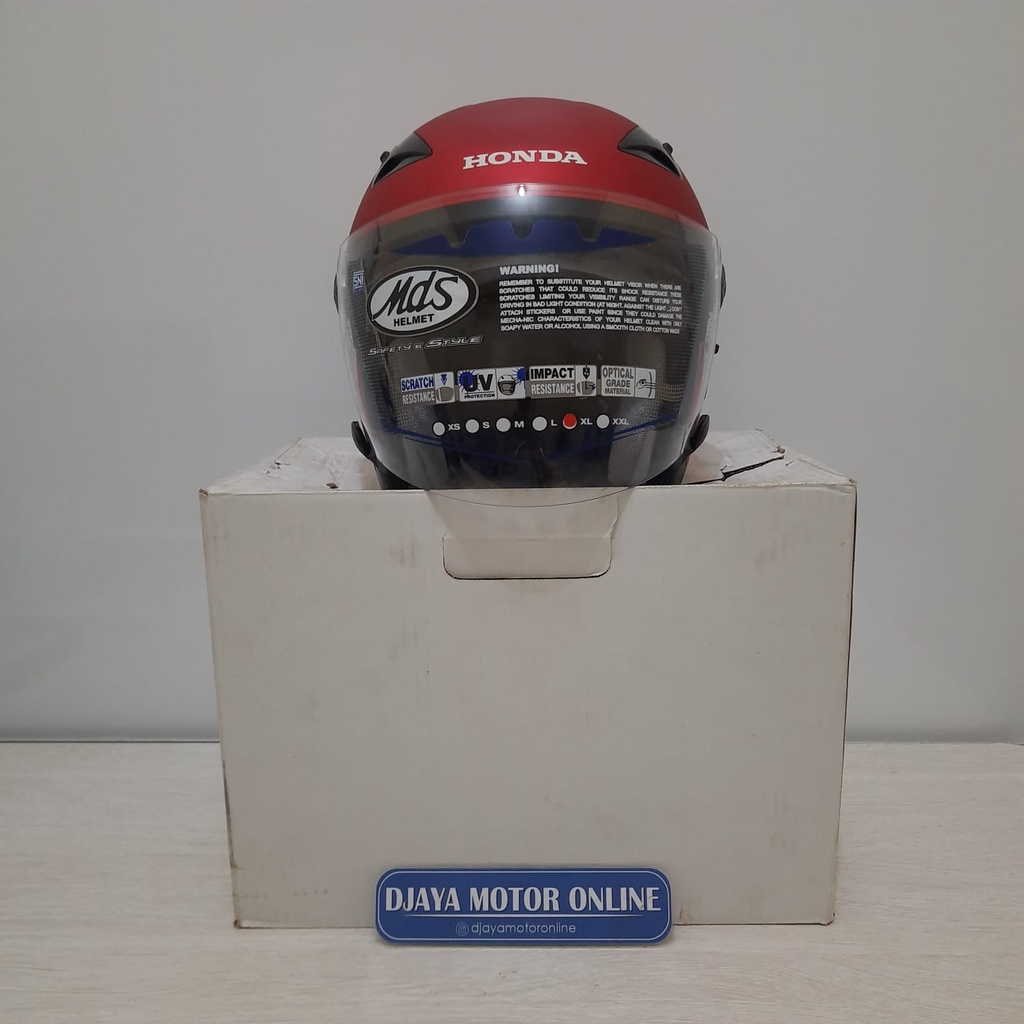 Helm Motor Honda Luxury Basic Helm MDS - Merah Doff XL