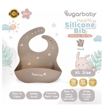 Sugar Baby Healthy Silicone Bib Nature Series - Celemek Bayi