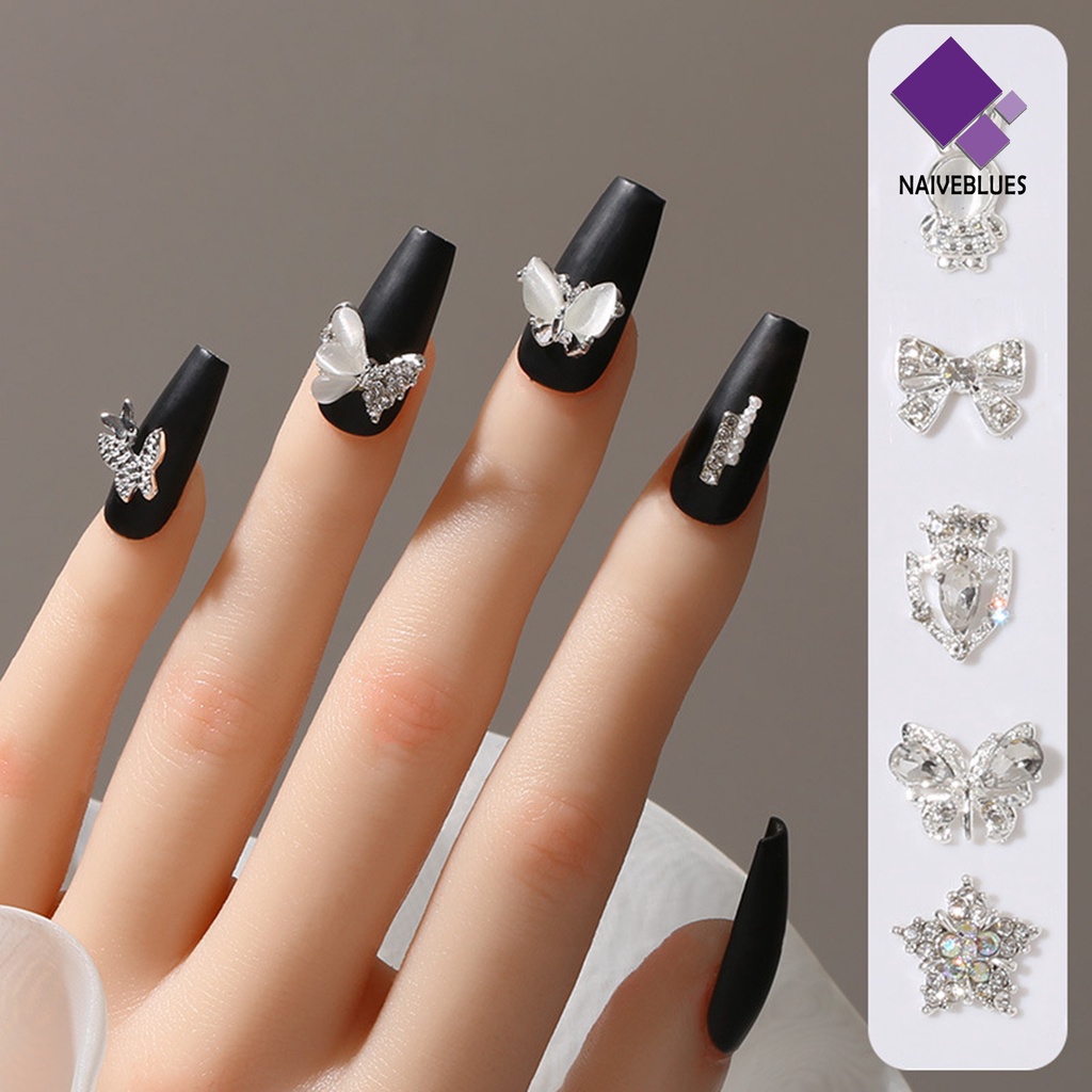 Naiveblue 20Pcs / Set Ornamen Kupu-Kupu Bahan Alloy Tahan Pudar Untuk Dekorasi Nail Art / Hadiah Ulang Tahun