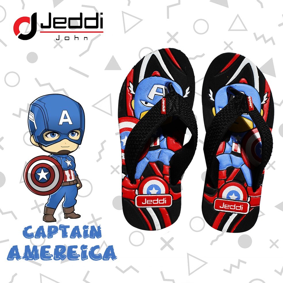 JEDDI [CAPTAIN AMERICA] Sandal Japit Anak Cowok Kartun/ Sandal Superhero/ Sandal Jepit Anak Laki-laki/ Sendal Anak Japit